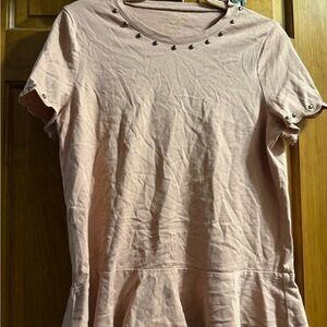 Kate Spade Light Pink Studded Short Sleeve Top